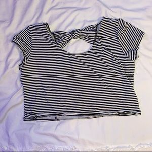 Mossimo Supply Co B&W Striped Crop Top
